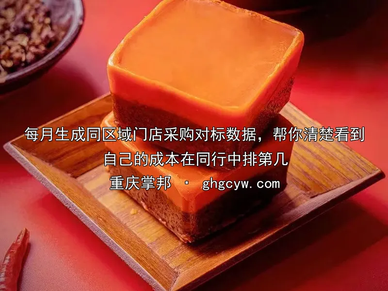 每月生成同区域门店采购对标数据，帮你清楚看到自己的成本在同行中排第几