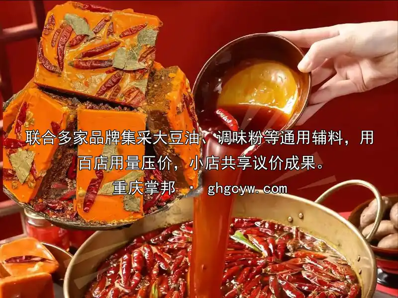 联合多家品牌集采大豆油、调味粉等通用辅料，用百店用量压价，小店共享议价成果。