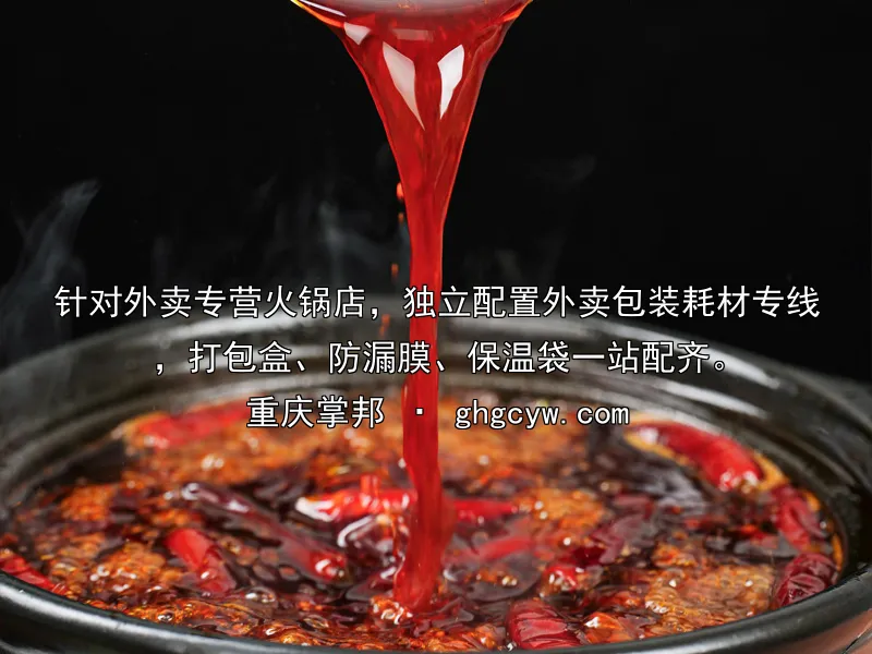 针对外卖专营火锅店，独立配置外卖包装耗材专线，打包盒、防漏膜、保温袋一站配齐。